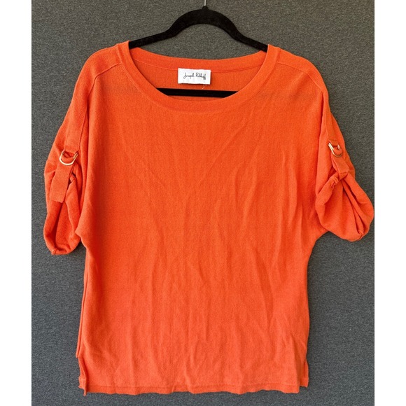 Josef Ribkoff Tops - Joseph Ribkoff Orange Dolman Sleeve D-Ring Knit Top Crew Neck Size M preppy